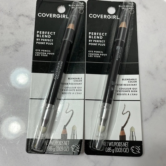 Two New Covergirl Perfect Blend By Perfect Point Plus Eye Pencil Black Brown 110 - Picture 1 of 6
